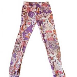 Carter's Girls' Purple and Orange Floral Leggings Size 6/6A